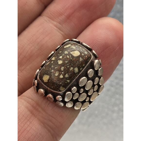 ECHO OF THE DREAMER STERLING SILVER 925 TURQUOISE RING SIZE 6.5 - Picture 1 of 15